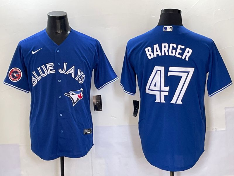 Men Toronto Blue Jays 47 Barger Blue Game 2025 Nike MLB Jersey style 006
